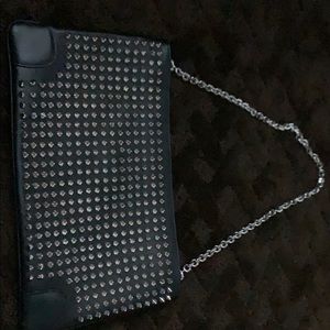 Christian Louboutin black studded clutch